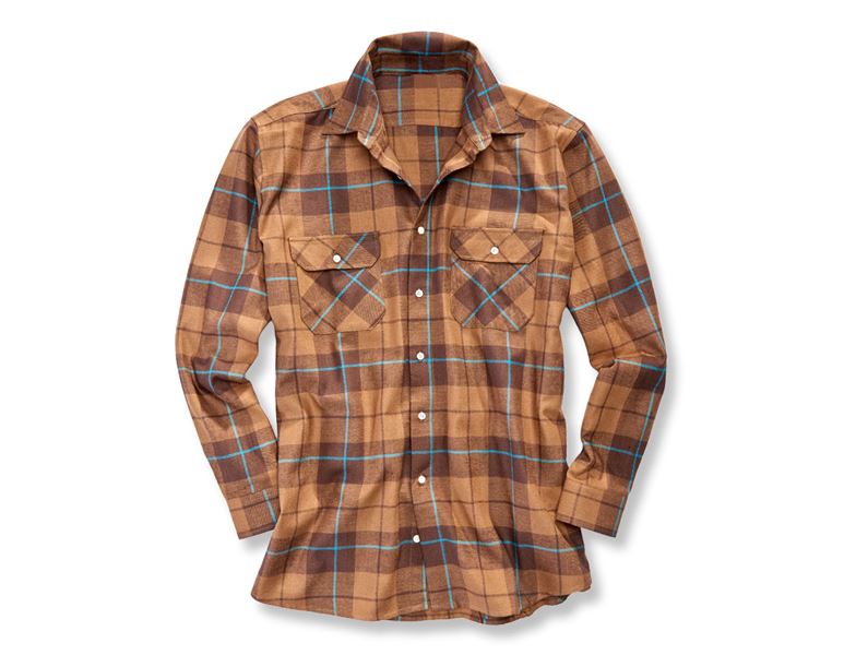 Main view, Shirts, Cotton shirt Hannover normal length, chestnut/hazelnut/dark petrol
