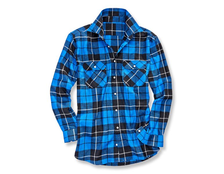 Main view, Shirts, Cotton shirt Hannover normal length, royal/black/white