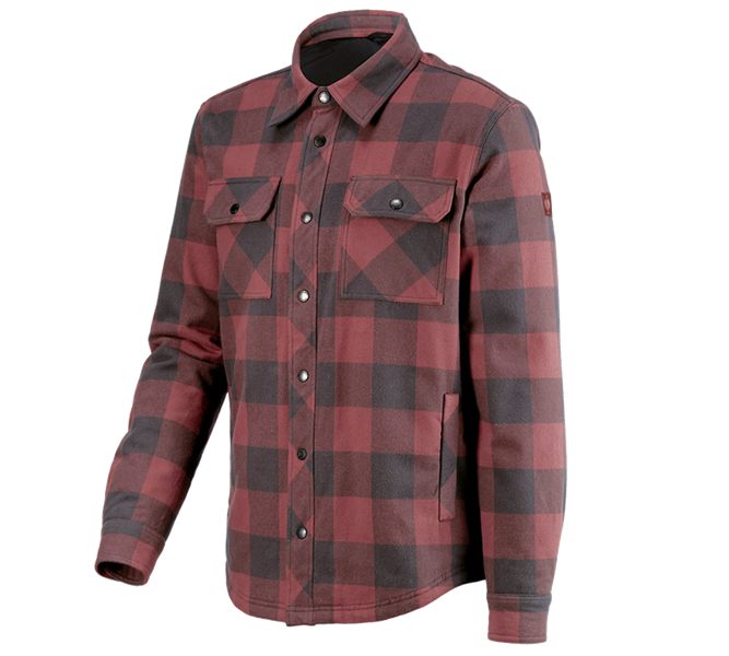 Main view, e.s.iconic, Allseason check shirt e.s.iconic, oxidred/carbongrey
