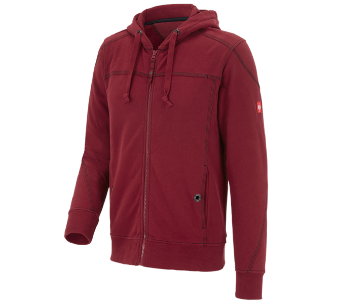 Main view, Sweats | Hoodies, Hooded jacket cotton e.s.roughtough, ruby