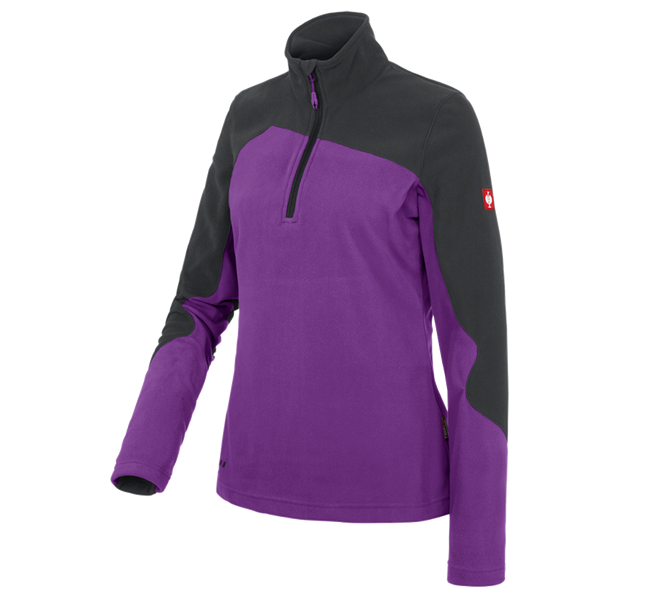 Main view, Pullover | Troyer, Fleece troyer e.s.motion 2020, ladies', violet/graphite