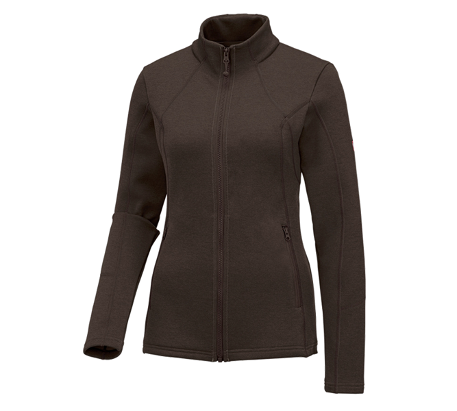 Main view, Work Jackets, e.s. Functional sweat jacket melange, ladies', chestnut melange