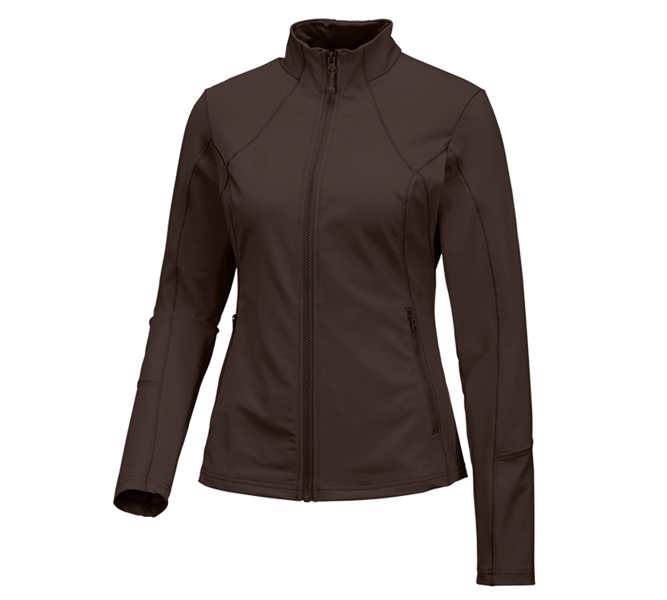 Main view, Work Jackets, e.s. Functional sweat jacket solid, ladies', chestnut