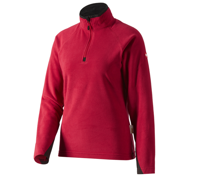 Main view, Pullover | Troyer, Ladies' Microfleece troyer dryplexx® micro, red