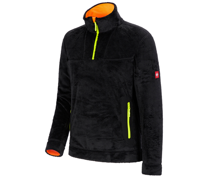 Main view, Pullover | Troyer, Troyer Highloft e.s.motion 2020, black/high-vis yellow/high-vis orange