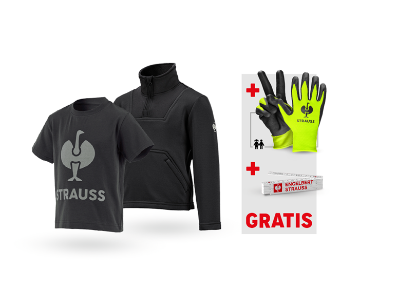 Huvudvy, Jul-set, SET: Funktionstroyer + T-Shirt e.s.concrete, barn, svart