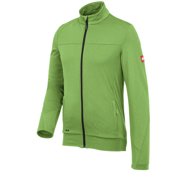Main view, Fleece Jackets | Knitted Jackets, FIBERTWIN® clima-pro jacket e.s.motion 2020, seagreen/chestnut