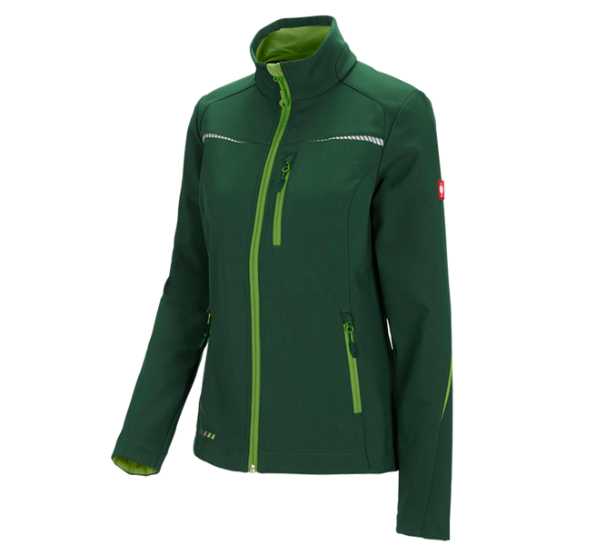 Main view, Topics, Softshell jacket e.s.motion 2020, ladies', green/seagreen