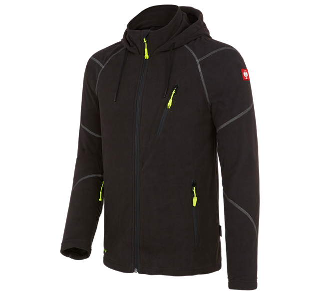 Main view, Work Jackets, Hooded fleece jacket e.s.motion 2020, black