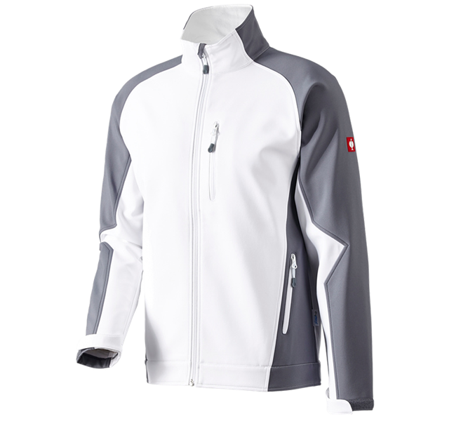 Huvudvy, Herrar, Softshelljacka dryplexx® softlight, vit/grå