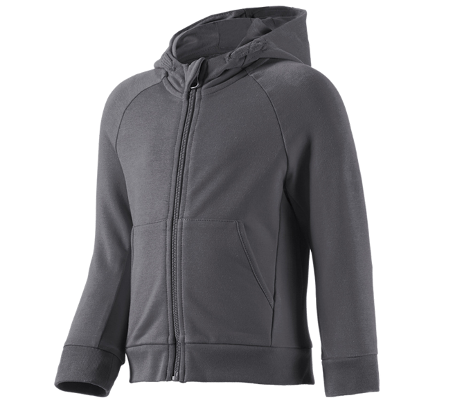 Huvudvy, Basics, e.s. Huv-sweatjacka cotton stretch, barn, antracit