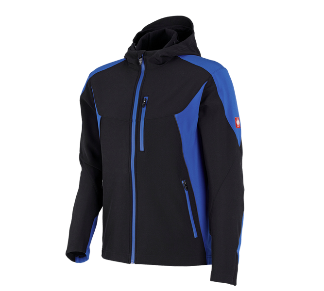 Main view, Work Jackets, Softshell jacket e.s.vision, black/royal