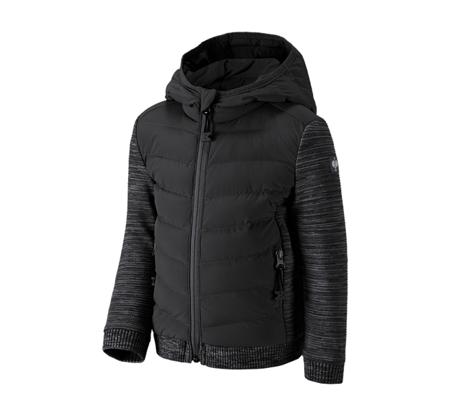 Huvudvy, Barn, Hybrid huvjacka kofta e.s.motion ten,barn, oxidsvart melange