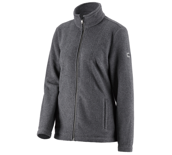 Main view, e.s.vintage, Fleece jacket e.s.vintage, ladies', black melange