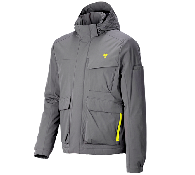 Main view, Winter Jackets, Winter jacket e.s.trail, basaltgrey/acid yellow