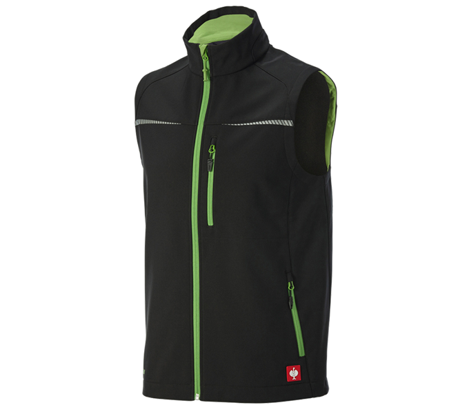 Main view, New Products, Softshell bodywarmer e.s.motion 2020, black/seagreen