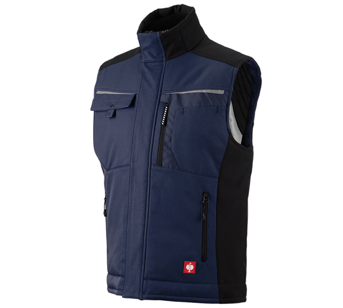Main view, Work Body Warmer, Softshell bodywarmer e.s.motion, navy/black
