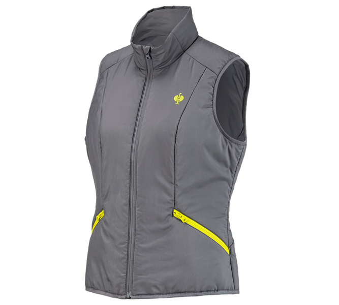 Main view, Women, Bodywarmer e.s.trail, ladies', basaltgrey/acid yellow