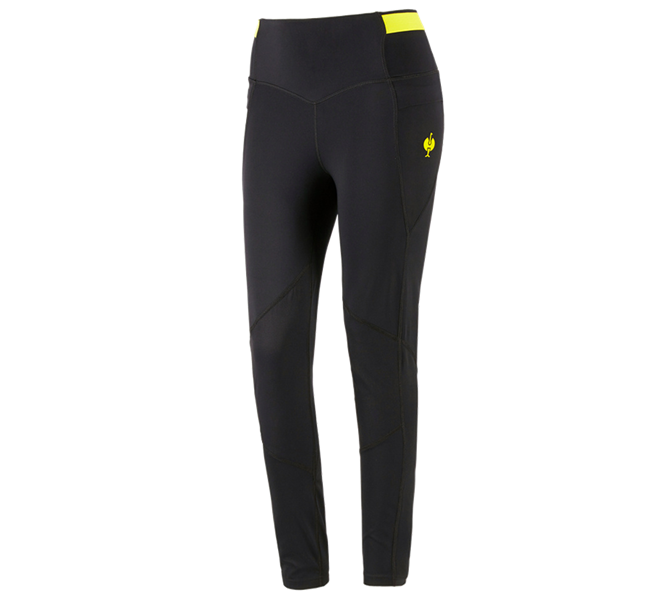 Huvudvy, Yrkesbyxor, Race Tights e.s.trail, dam, svart/acidgul