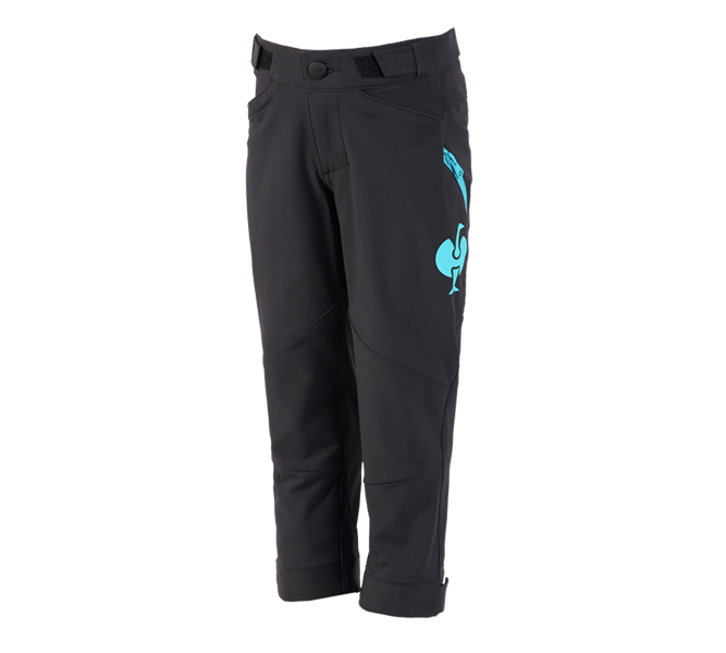 Main view, e.s.trail, Functional trousers e.s.trail, children's, black/lapisturquoise