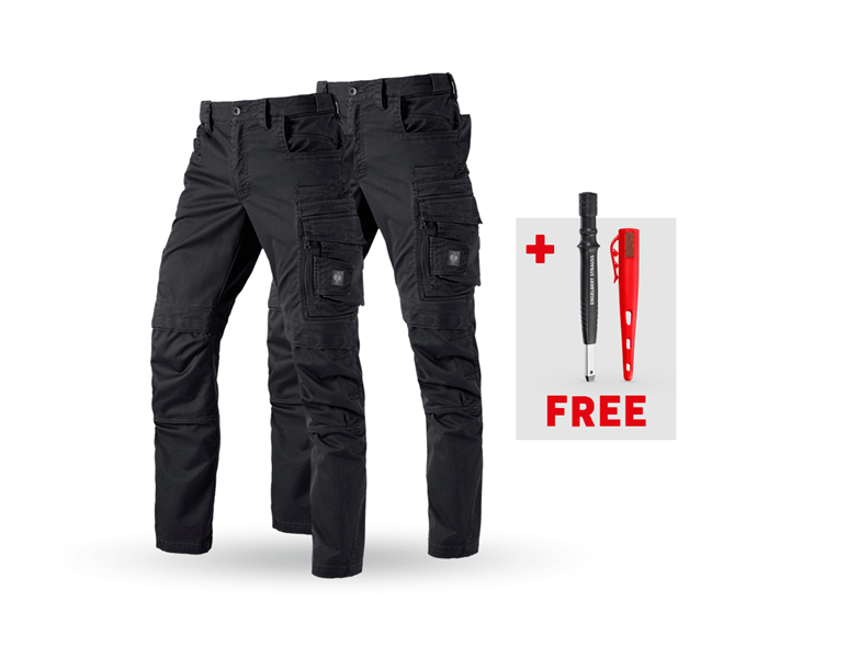 Main view, Clothing, SET: 2x Trousers e.s.motion ten, oxidblack