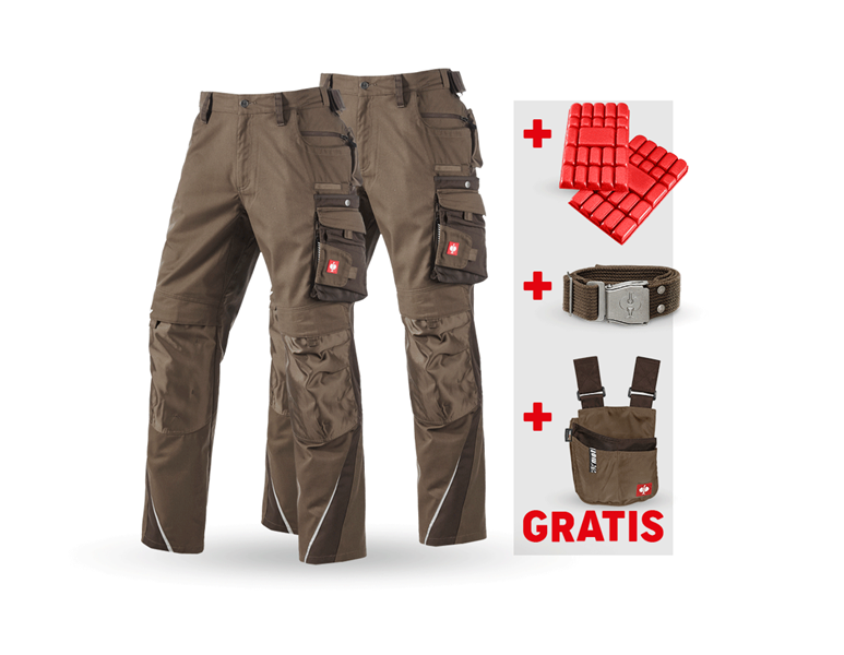 Huvudvy, Byxor, SET: Midjebyxa + vintermidjebyxa e.s.motion, hasselnöt/kastanj