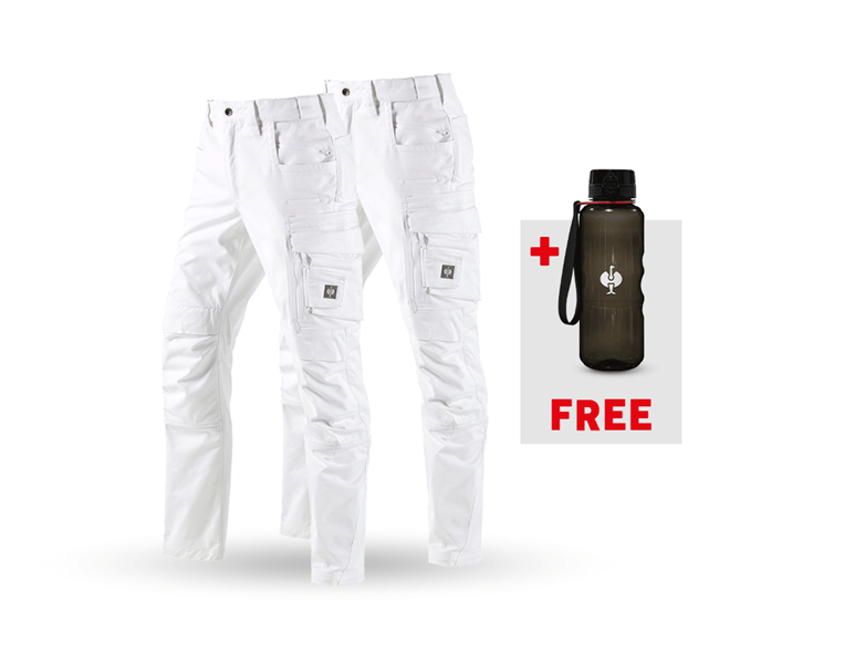Main view, SALE, SET: 2x Trousers e.s.motion ten, white