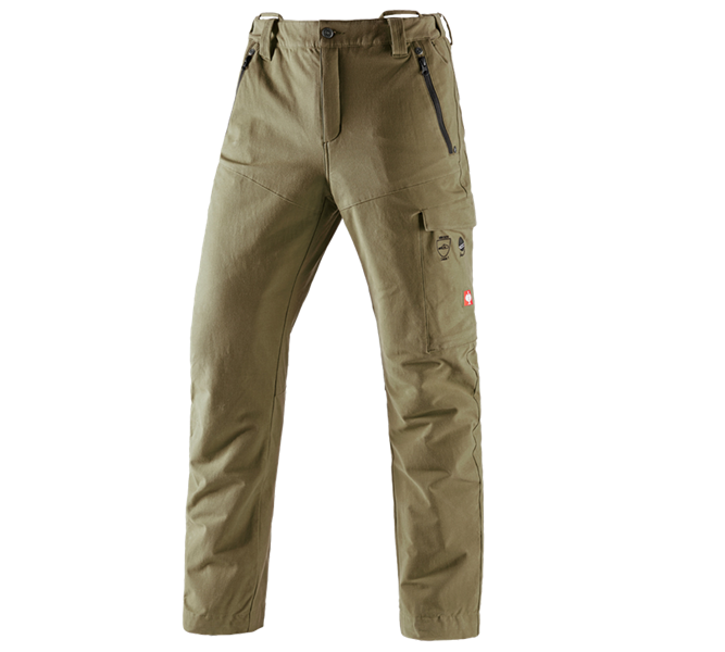 Main view, Work Trousers, Forestry cut protection trousers e.s.cotton touch, mudgreen