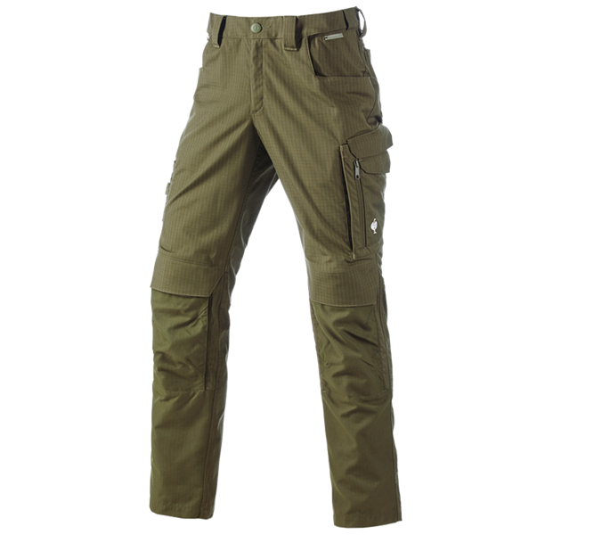 Main view, Trousers, Trousers e.s.concrete solid, mudgreen
