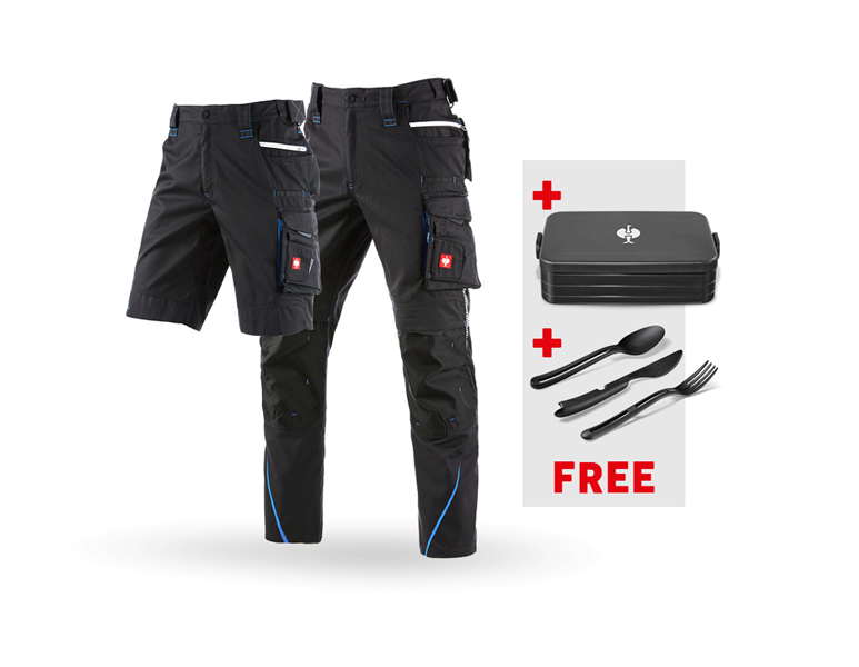 Main view, SALE, SET: Trousers + Shorts e.s.motion 2020, graphite/gentianblue