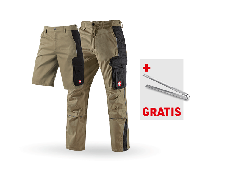 Huvudvy, Special set, SET: Midjebyxa + Shorts e.s.active, khaki/svart