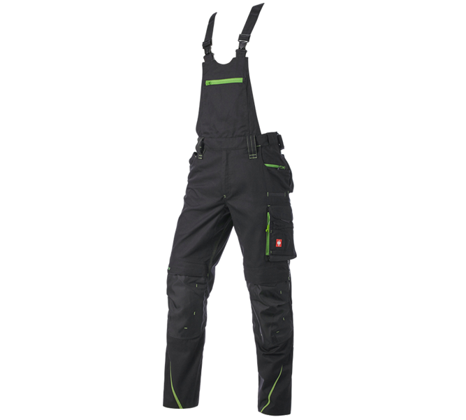 Main view, New Products, Bib & brace e.s.motion 2020, black/seagreen