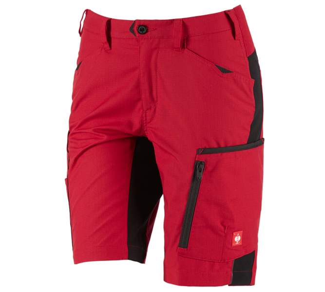 Main view, Work Trousers, Shorts e.s.vision, ladies', red/black