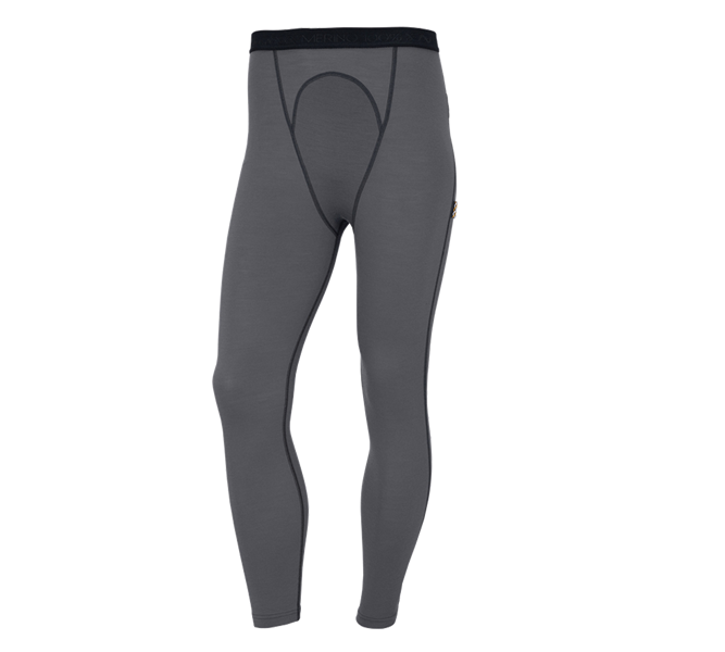 Main view, Clothing, e.s. Long-pants Merino, men's, cement/graphite