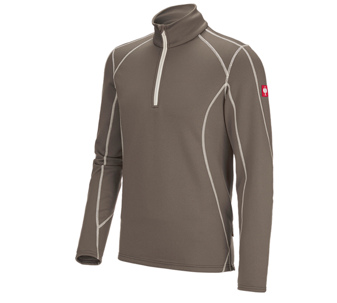 Main view, Pullover | Troyer, Functional-Troyer thermo stretch e.s.motion 2020, stone/plaster