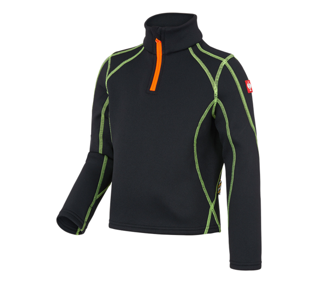 Huvudvy, Barn, Troyertröja thermo stretch e.s.motion2020, barn, svart/varselgul/varselorange