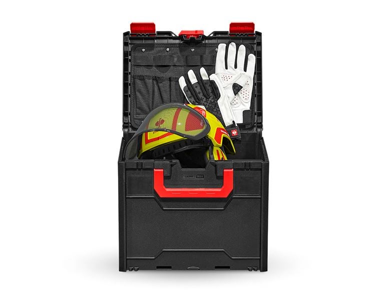 Main view, Head Protectors, SET: Forestry helmet Protos + STRAUSSbox 340 midi, high-vis yellow/fiery red