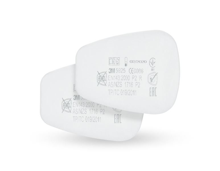 Main view, Respiratory Protectors, 3M Fine dust pre-filter 5925 P2, 10 pairs