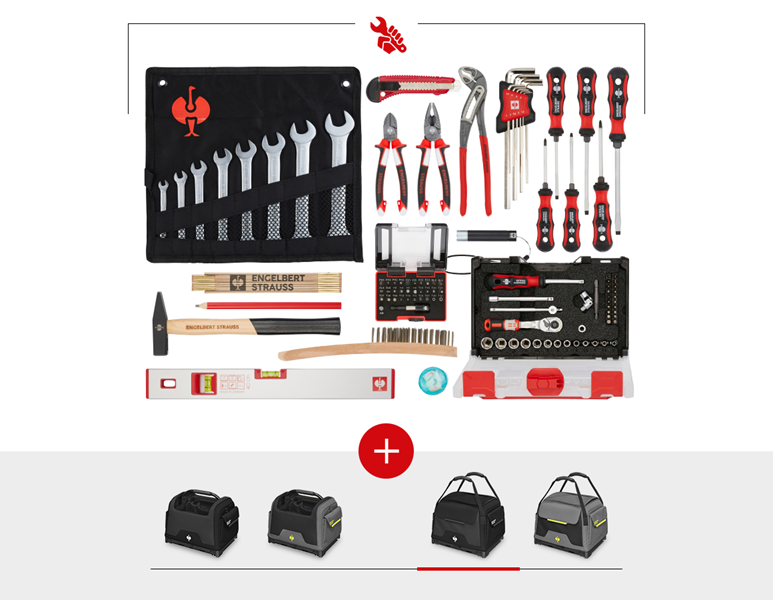 Main view, SALE, Tool set Allround incl. STRAUSSbox, black