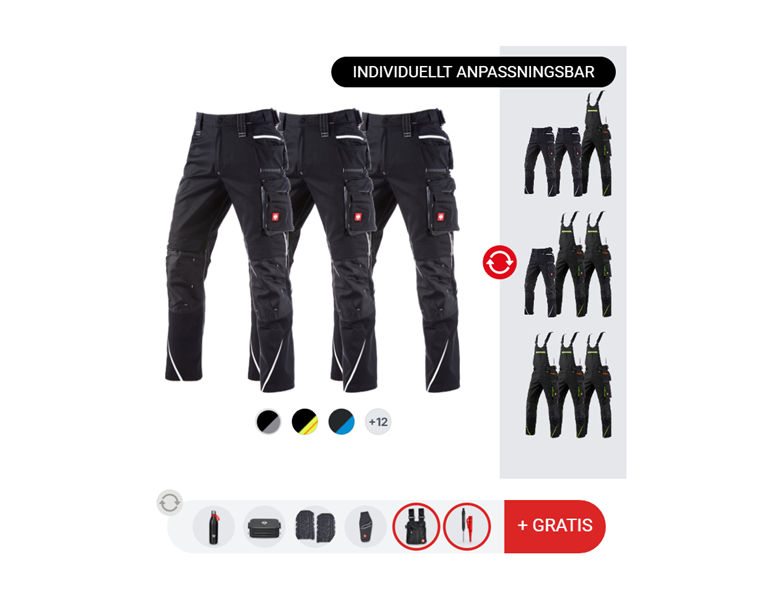 HERR-SET: 3x byxor e.s.motion 2020 + 2x extra