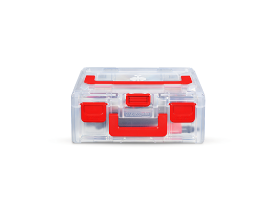Huvudvy, STRAUSSbox 125 small inkl. avdelare, transparent