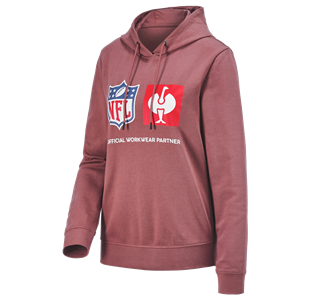 Huvudvy, NFL Hoodie cotton, ladies, oxidröd
