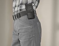 View, Leather buckle belt e.s.​vintage, black