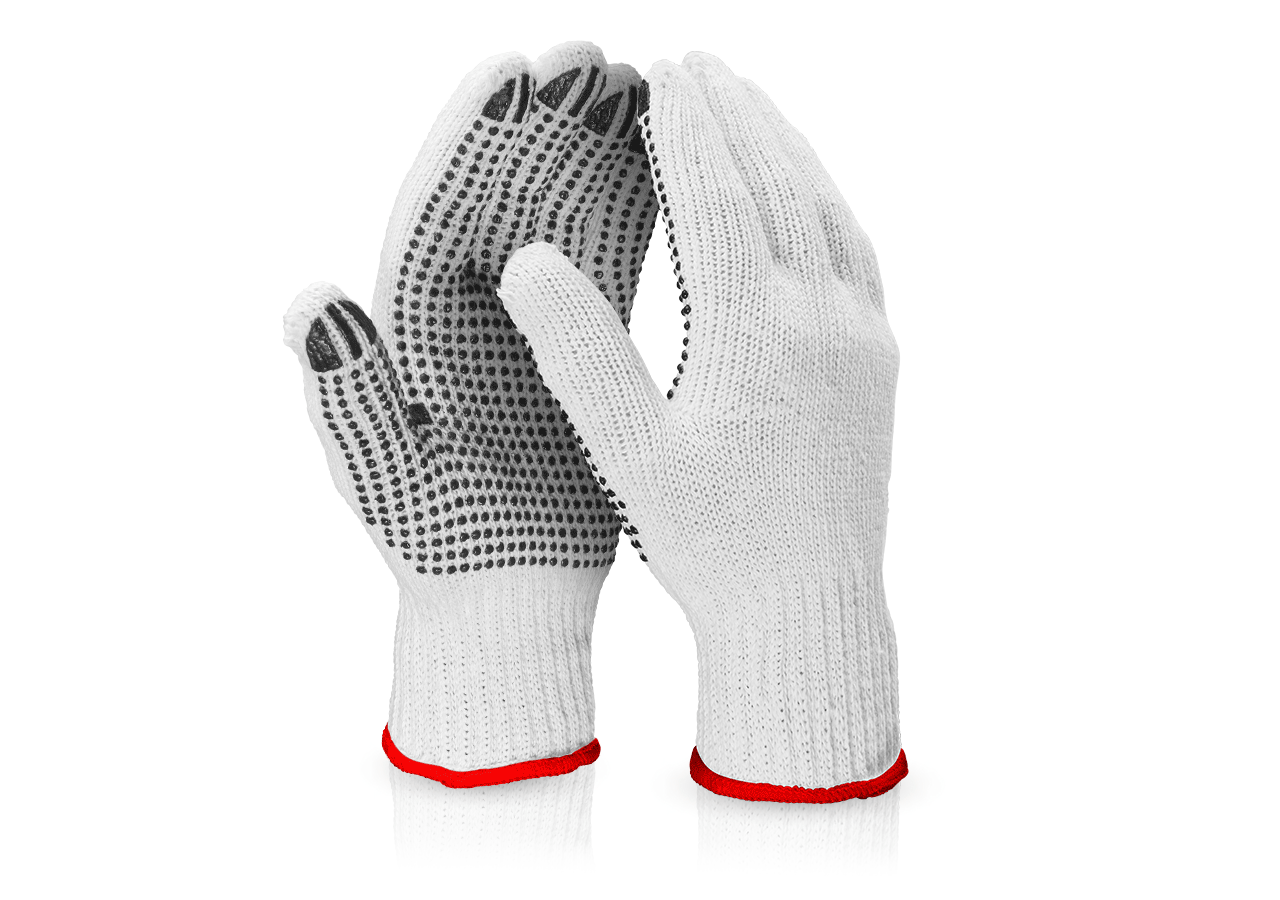 Belagda: Stickade PVC-handskar Black-Point