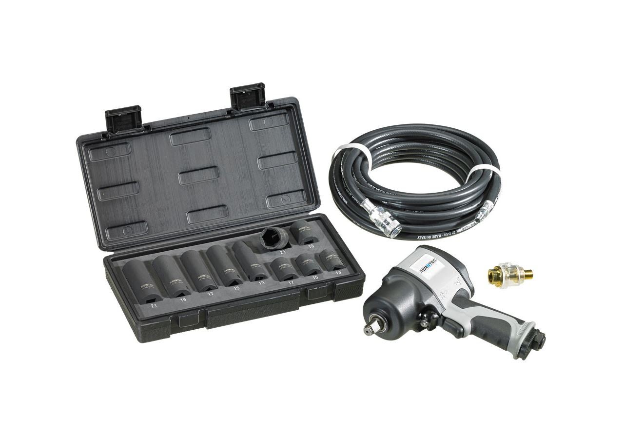 Tryckluftverktyg | Tillbehör: Tryckluftsdriven slagskruvdragare set 1/2"