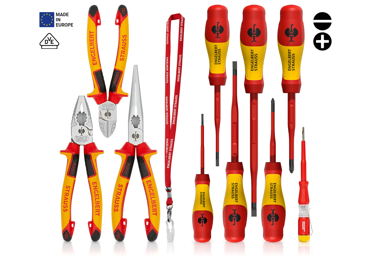 Tongs: VDE safety pliers and screwdriver set