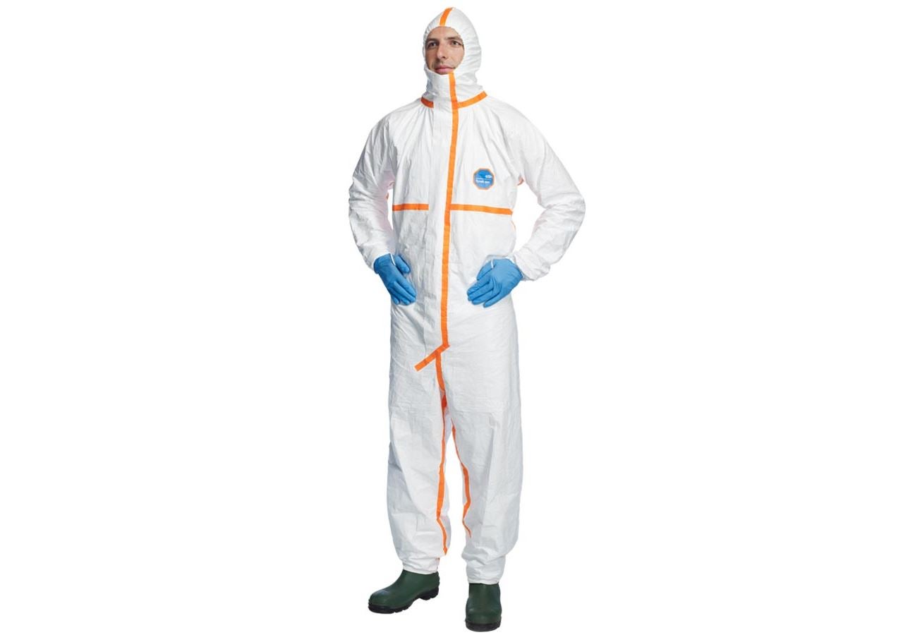 Disposable Clothing: Disposable overall, fluid-proof + white