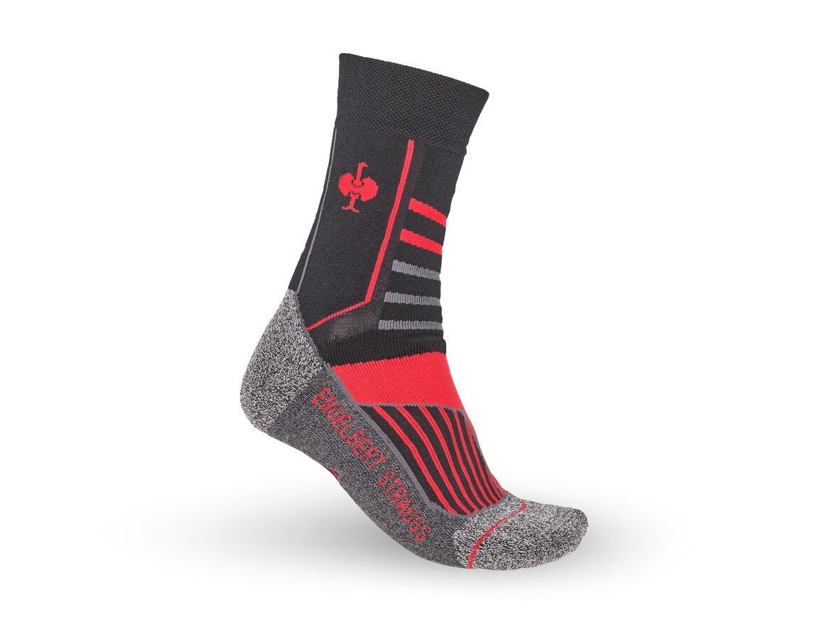 Socks: e.s. Allround socks function warm/high + black/aluminium/fiery red
