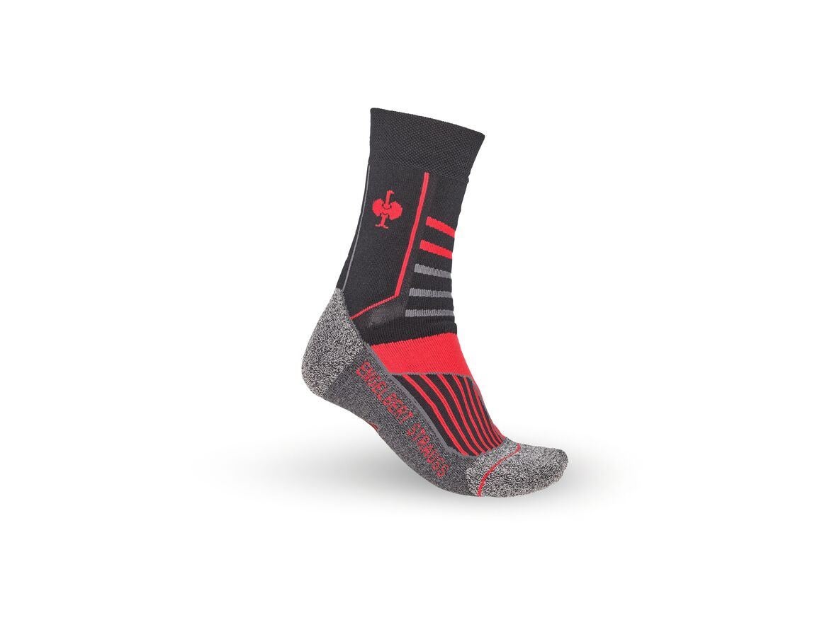 Socks: e.s. Allround socks function warm/high + black/aluminium/fiery red