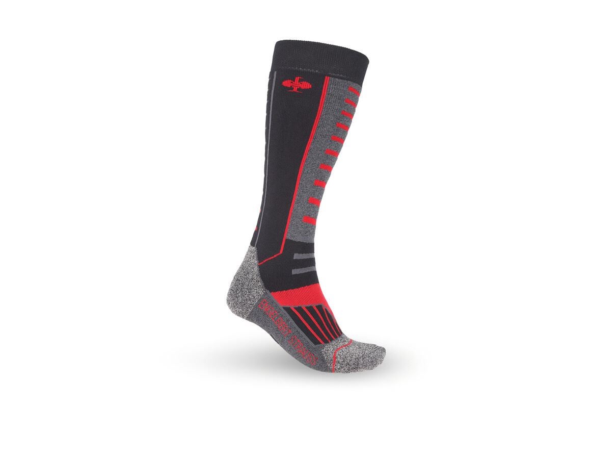 Socks: e.s. Allround socks function x-warm/x-high + black/aluminium/fiery red